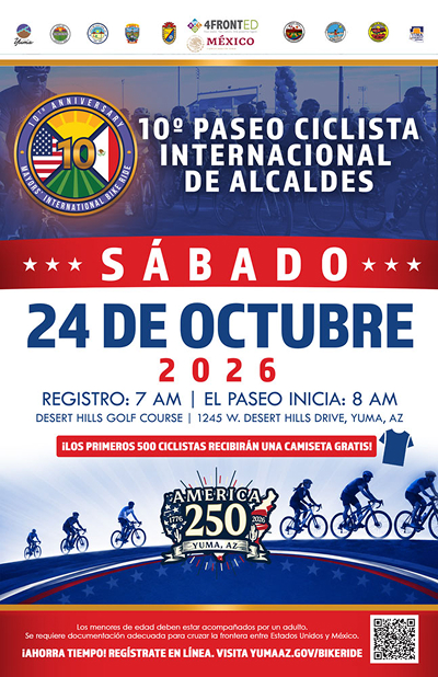 2026 10mo paseo ciclista internacional de alcaldes - Sábado 24 de octubre, 2026.  Registro 7AM, Paseo inicia 8AM